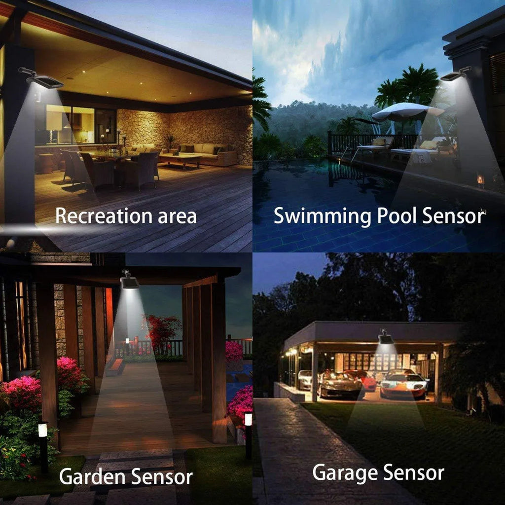 Black solar-powered wall light with diamond-patterned housing and a rotatable mounting pole.