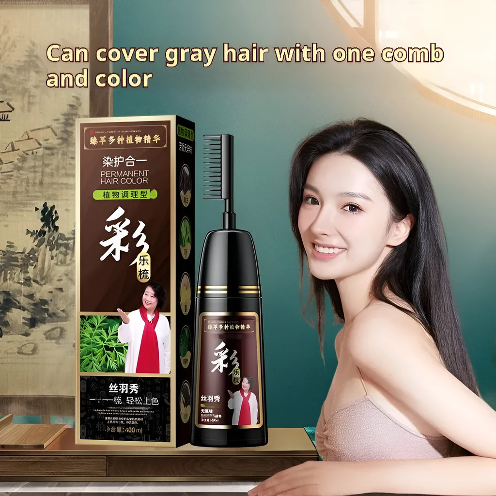 400ml bottle of plant-based pure hair dye colour cream in a selection of shades.