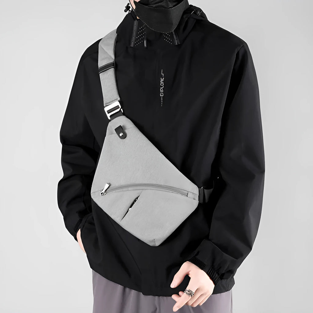 Men's Oxford cloth chest bag in urban style with one-shoulder carry configuration
