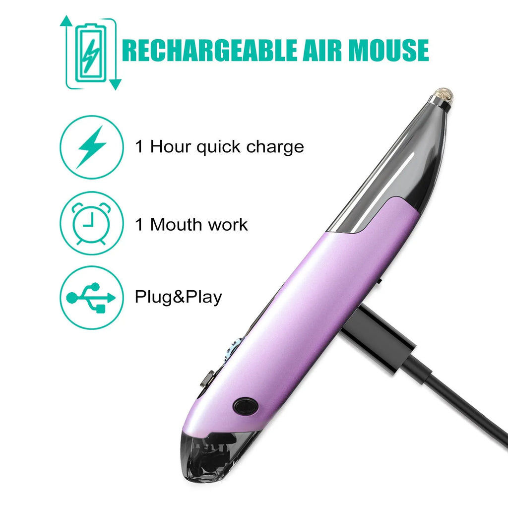 Wireless vertical pen mouse in red, gray or blue, 14cm ABS body with 4 buttons and 2.4GHz USB receiver