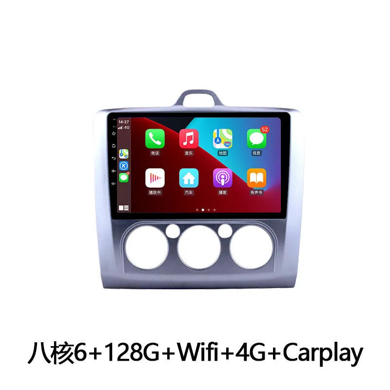 Volkswagen Fox car stereo with 9-inch touchscreen and integrated manual air conditioning control buttons
