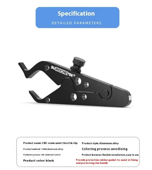 Electric motorcycle cruise control throttle clip in aluminium alloy and PC with screw-fixed design