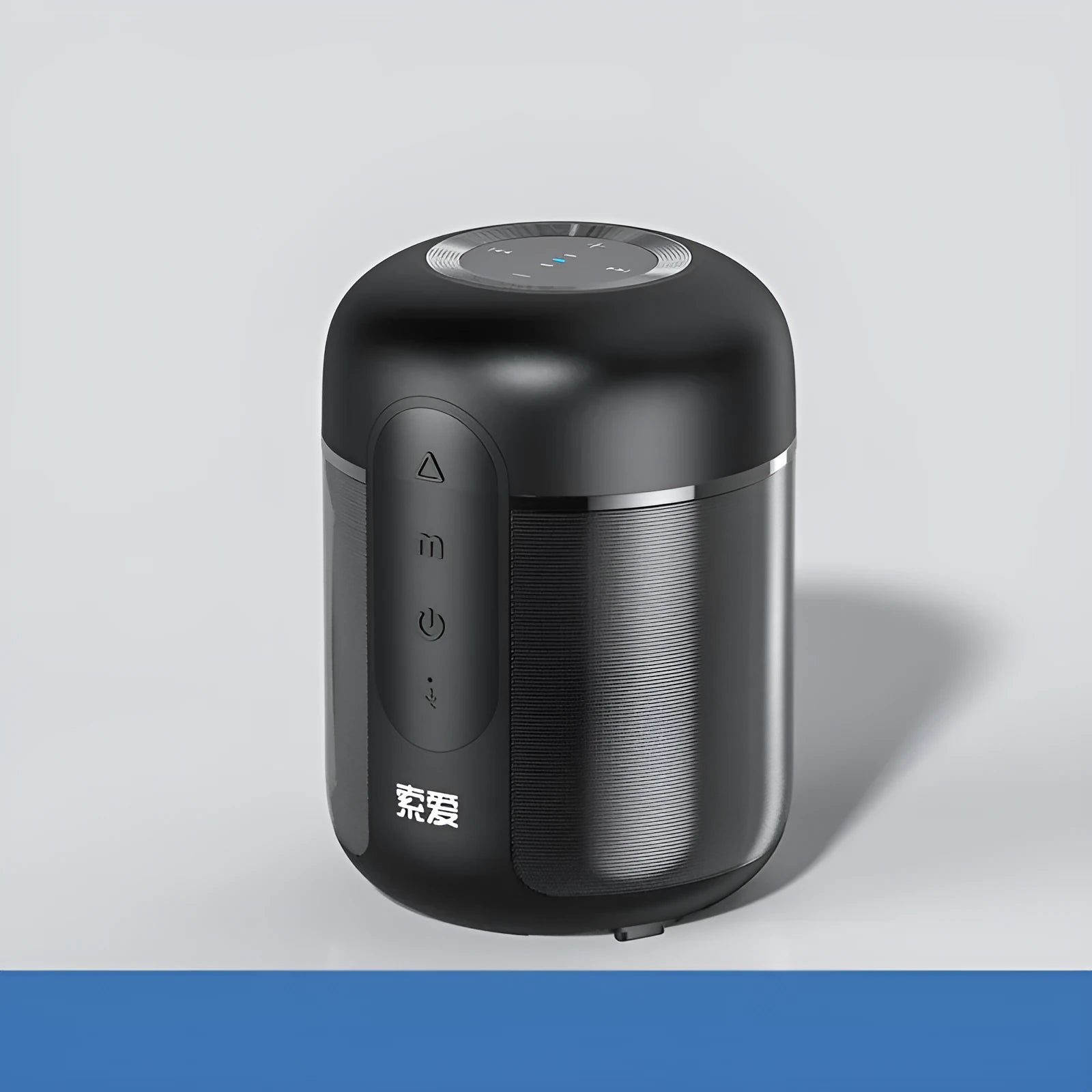 Black portable Bluetooth speaker with 30W output and 1500mAh battery.