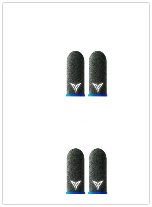 Green silver fibre gaming thumb sleeve with a reflective logo, designed for sweat absorption and improved controller grip.