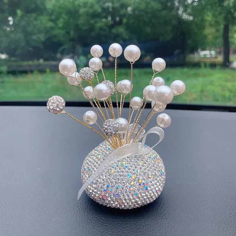 Clay car decoration ornament with diamond star design for vehicle centre console
