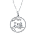 Four Kitten Necklace with copper pendant and cross chain in original design.