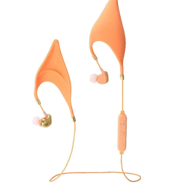 Cartoon elf ear headphones with microphone and 3.5mm cable in fantasy design
