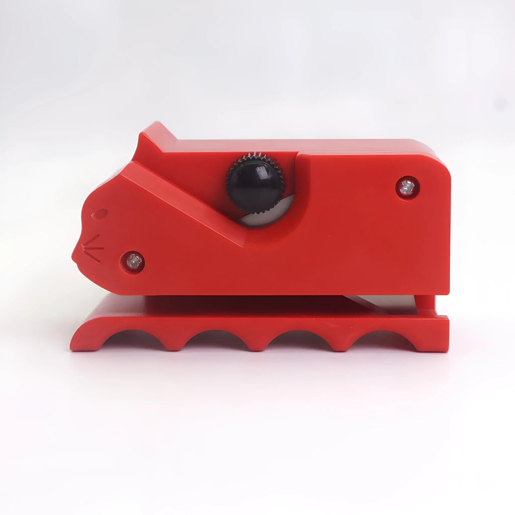 Cartoon cat-shaped ABS plastic cutter for cutting corrugated paper in red colour