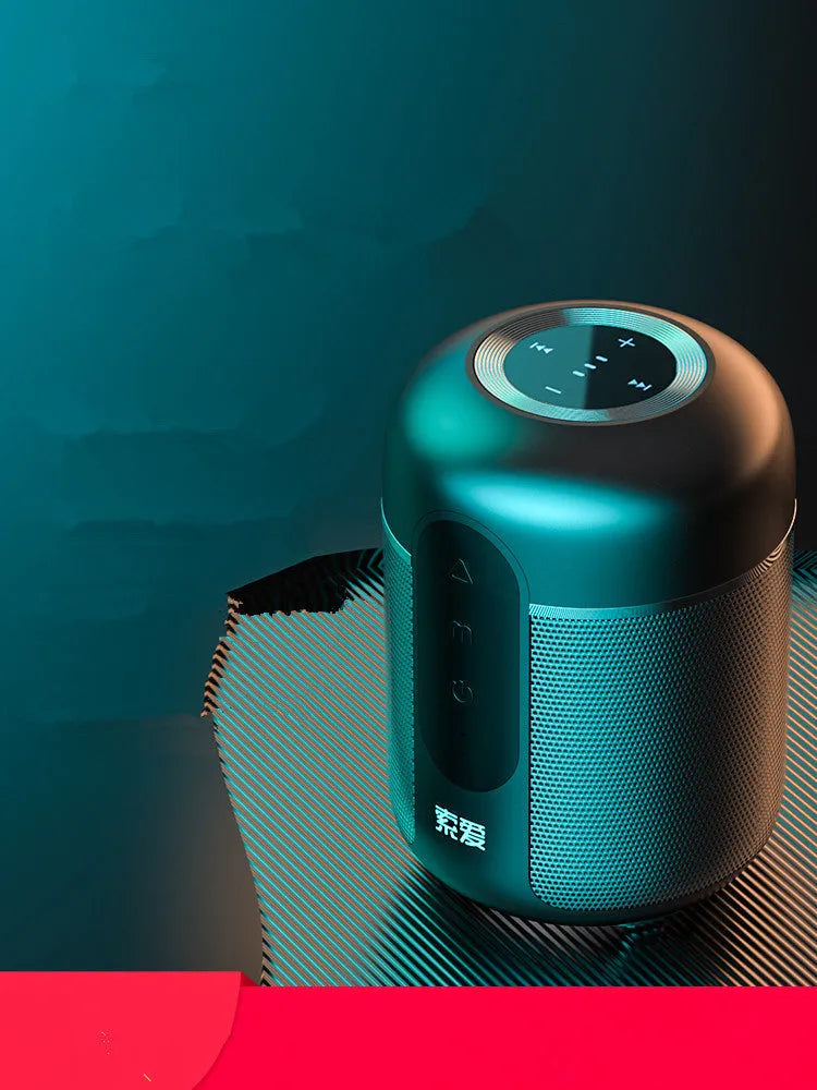 Black portable Bluetooth speaker with 30W output and 1500mAh battery.