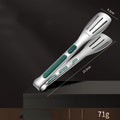 Set of three 304 stainless steel kitchen tongs with silicone handles in 7, 9, and 12 inch sizes