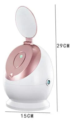White Nano Ionic Facial Steamer SA-166A with thermal spray function on a tabletop