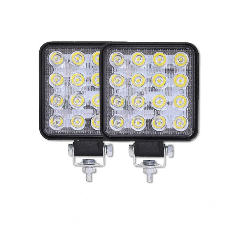Square 48W LED work light with plastic housing for construction machinery inspection