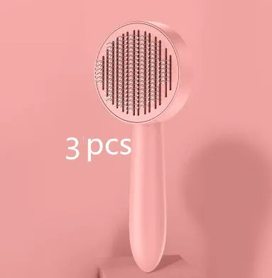 Cat comb with 178 steel needles and HTPE protection points in blue for pet grooming