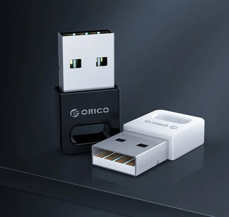 BTA-409 USB Bluetooth adapter in black and white with CSR 8510 chip for wireless connectivity