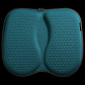 Honeycomb gel car seat cushion in assorted colours on a car seat.