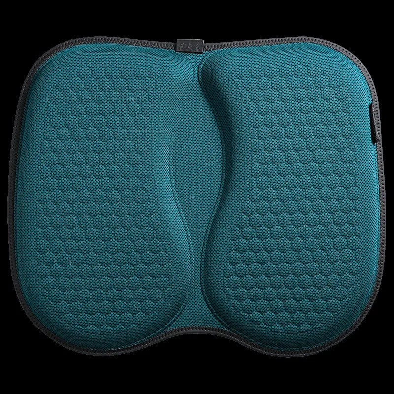 Honeycomb gel car seat cushion in assorted colours on a car seat.