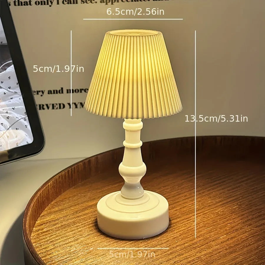 Decorative cute table lamp with built-in battery, cartoon geometric stereo shape, Blue Bell Flower size, and pleated or bell flower colour options