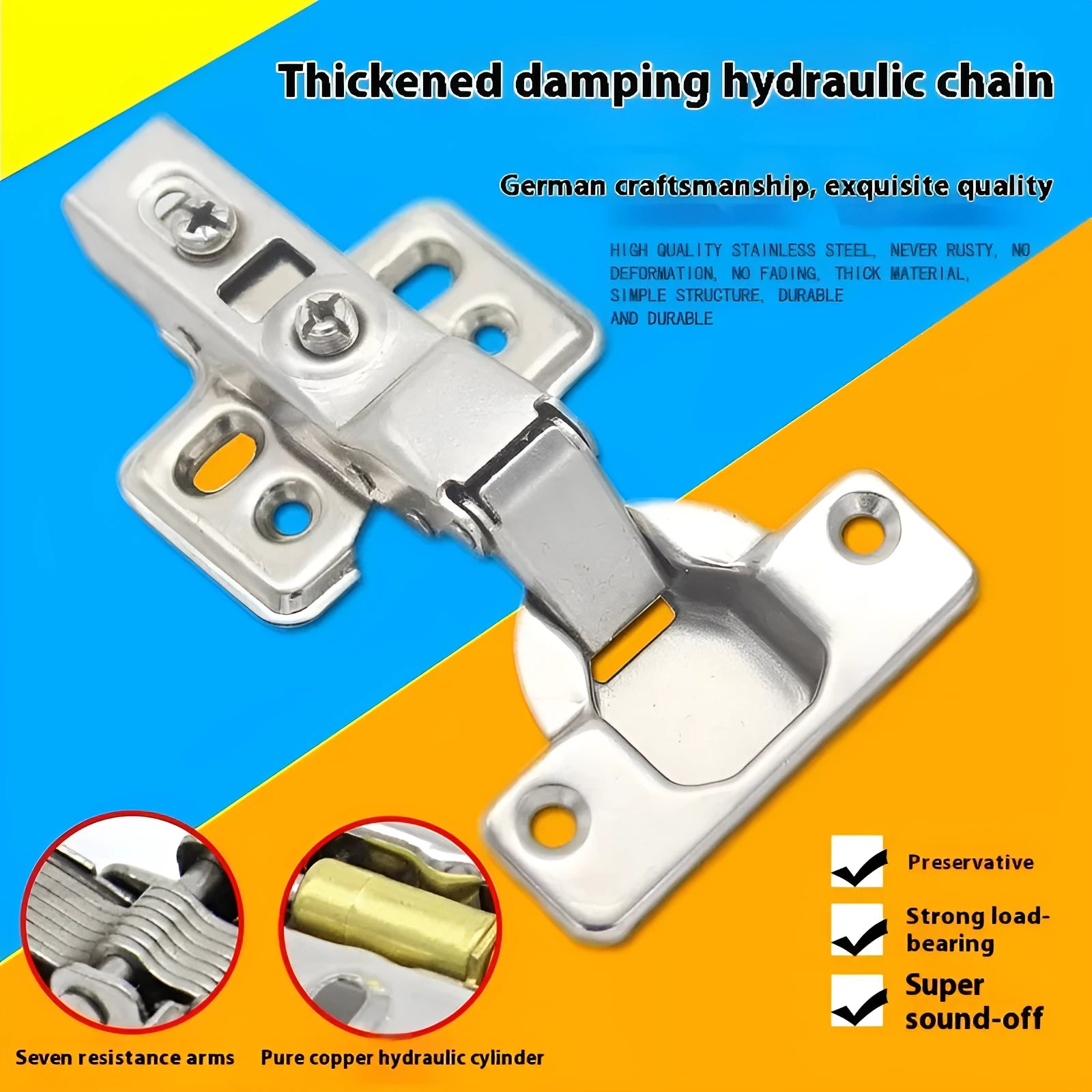 761 cold rolled steel nickel plated hydraulic damping cabinet hinge showing straight, middle, and large bend types