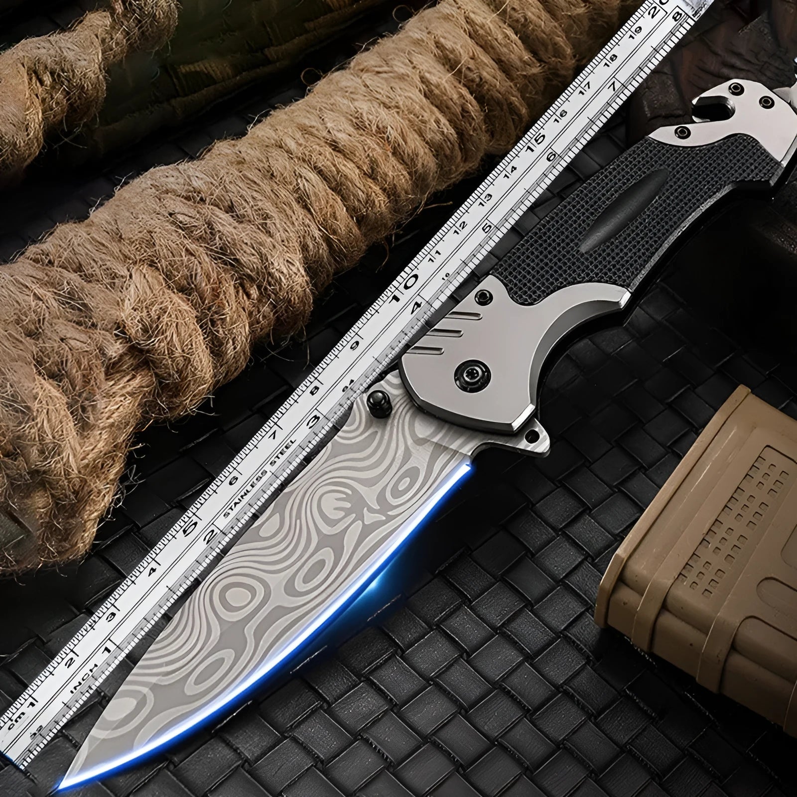 Alloy folding knife with 115mm handle, available in 225mm and 226mm lengths