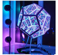 Infinite dodecahedron LED night light, 20cm plastic acrylic USB table lamp with colour art patterns