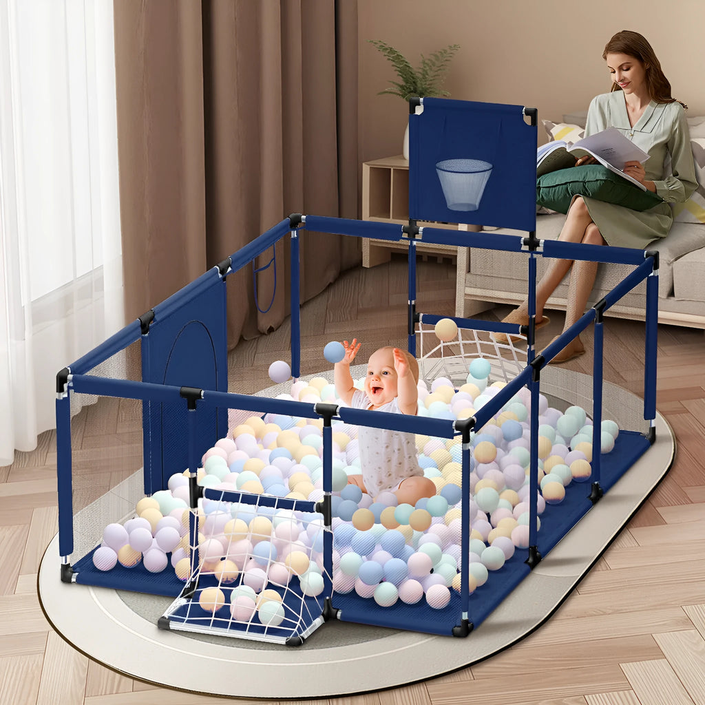 Children's playpen tent with stainless steel frame and Oxford cloth fabric in available colours