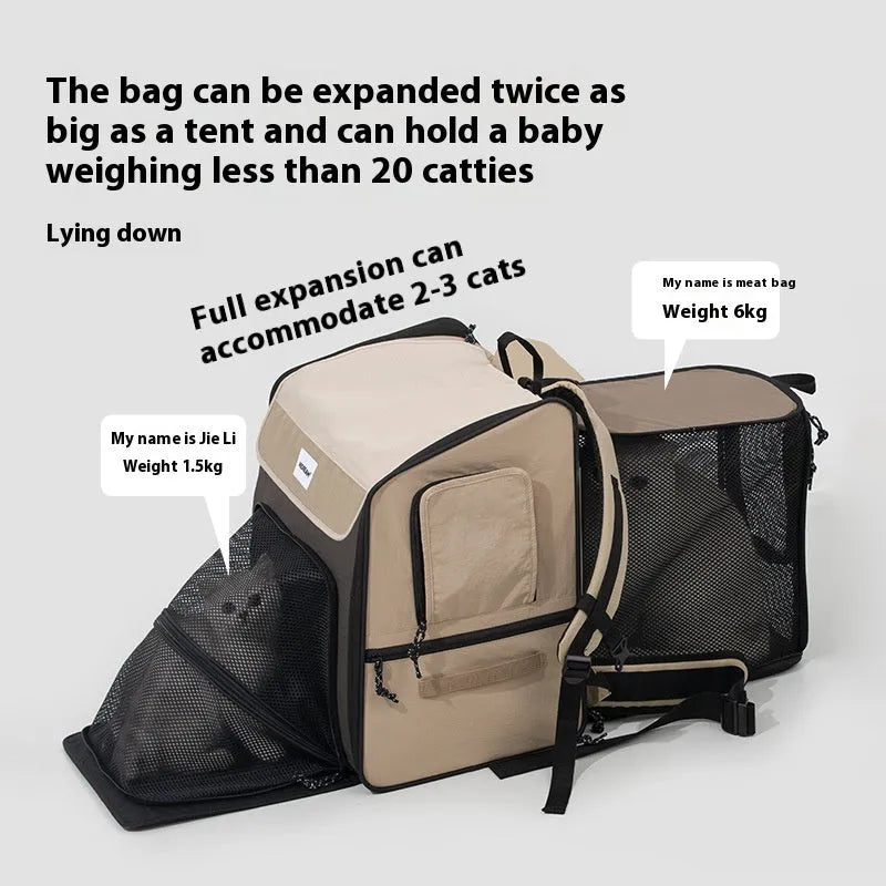 Maroon or chestnut brown nylon pet carrier backpack with breathable tent-style body for cats and small dogs up to 10kg
