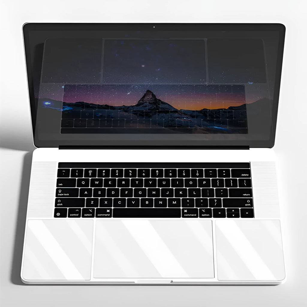 Matte touchpad and wrist support film set for multiple MacBook models with scratch resistant surface