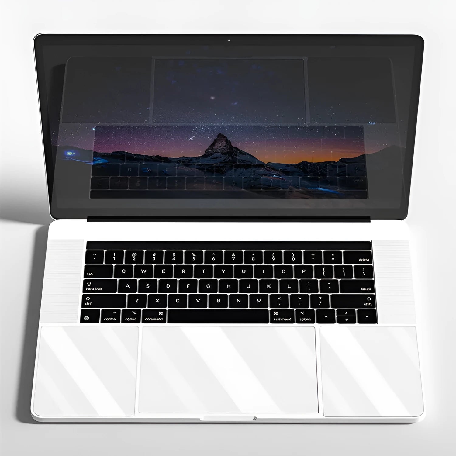 Matte touchpad and wrist support film set for multiple MacBook models with scratch resistant surface