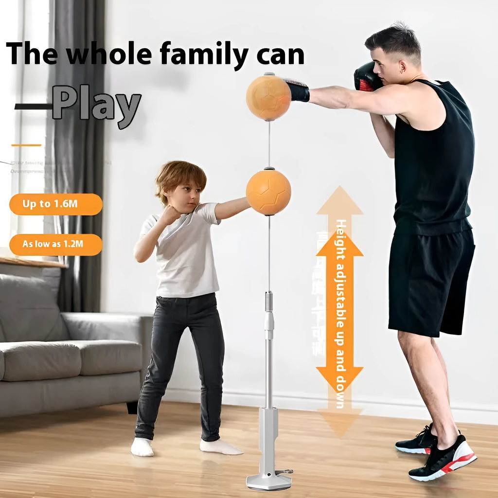 Vertical boxing reaction ball with focus mitts in orange and grey colour options