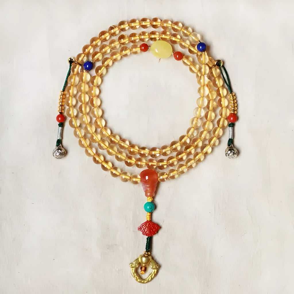 Yellow Brazilian citrine bracelet with 1mm bead diameter and filament construction