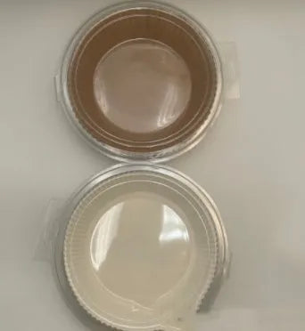 Round white disposable parchment paper liner for air fryer with a 4.5cm edge.