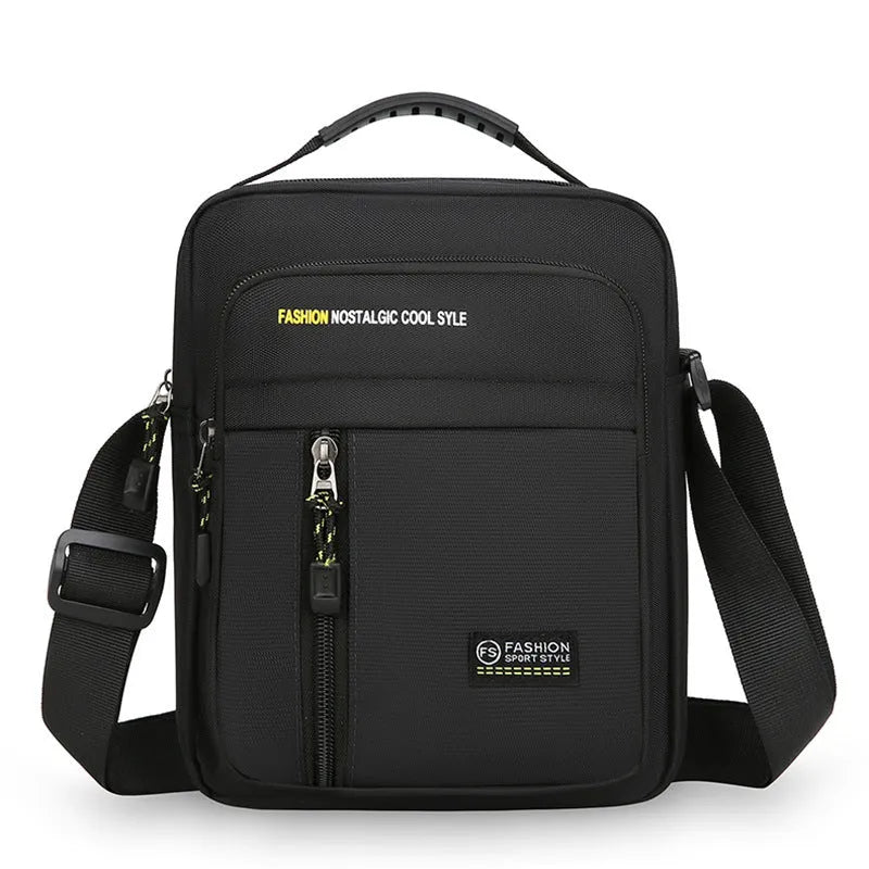 Men's casual outdoor nylon messenger bag in crossbody style with four colour options