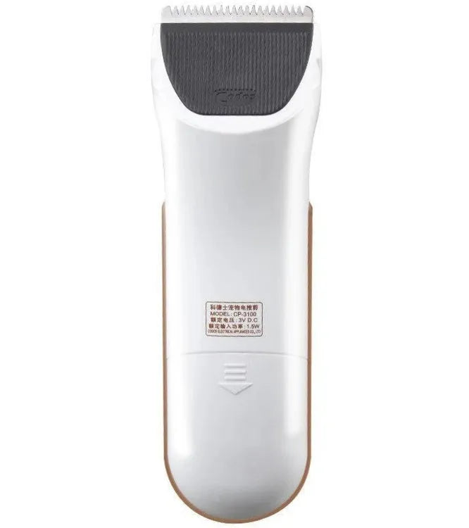 White pet grooming clippers with ceramic blades for dogs and cats