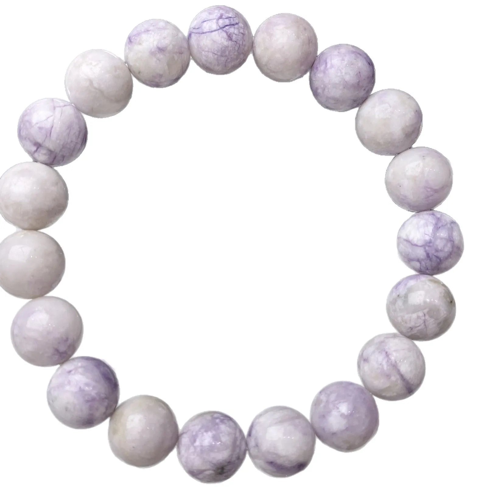 A natural purple turquoise bead bracelet for women, shown in a choice of 6mm, 8mm, or 10mm bead sizes.