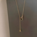 Gold plated clavicle chain necklace for women in gold colour, single necklace
