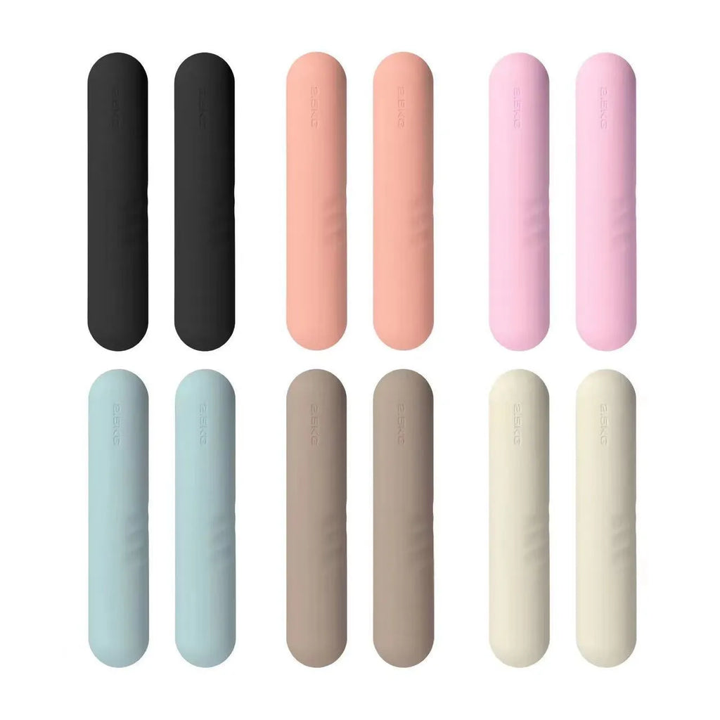 A silicone-edged, non-slip hand-drawn yoga dumbbell stick in various colours and weights.