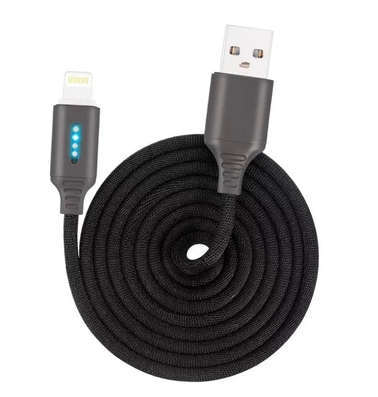 Fabric braided USB fast charging cable in 1 metre length for Android iPhone and Type-C devices