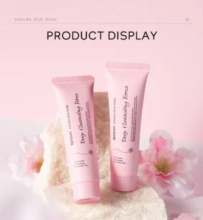 30g cherry blossom mud mask sachet for facial cleansing, hydration and moisturisation