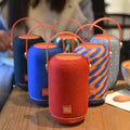 TG107 fabric Bluetooth portable speaker in blue colour with front relief spinning wheel design
