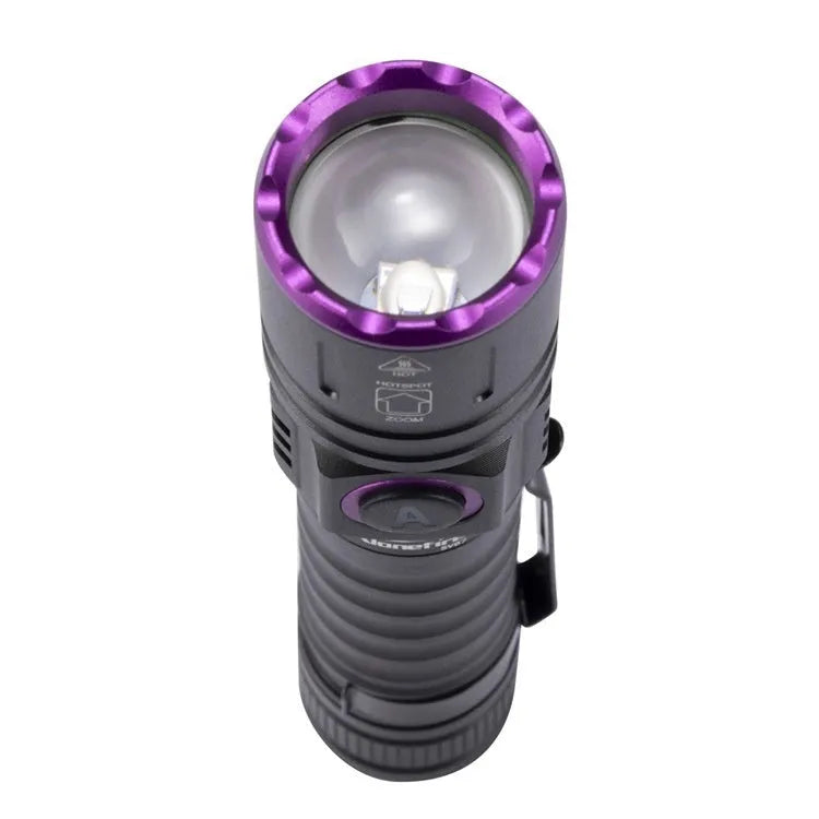 5W UV banknote verification flashlight with aluminium alloy body, available in 365NM or 395NM
