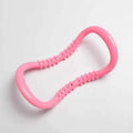 Blue, pink, and purple PP plastic yoga rings for stretching and pilates.