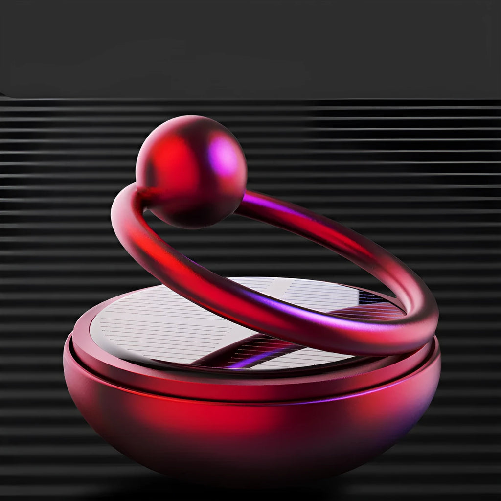 Solar rotate car air freshener aluminium alloy 60mm black red gold silver maglev design