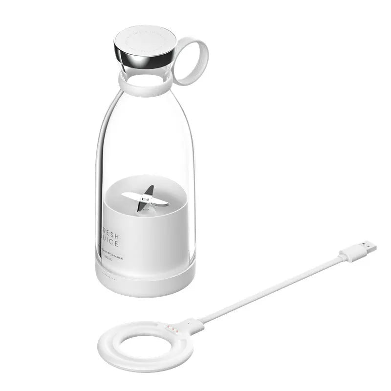 USB magnetic charging mini juicing cup 350ml plastic portable travel juice maker with dual blades