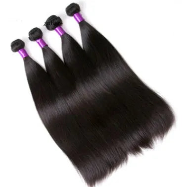 Brazilian straight human hair weave in natural 1B colour, 8-30 inch lengths, 100g per piece