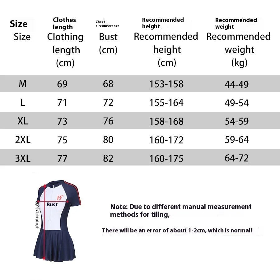 Conservative style one-piece swimsuit for sports in colour-matched pattern with high elasticity polyester construction