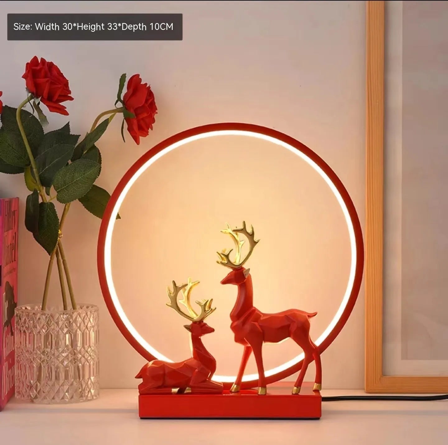 Modern bride dowry wedding night light with remote control in gold or white finish