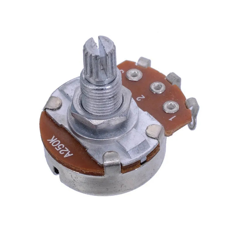Single metal electric guitar control knob for volume or tone potentiometer replacement.