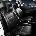 Genuine cow leather car seat cover in beige and black with red trim options