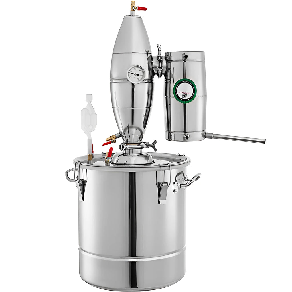 50L 304 stainless steel brewing still with thermometer, water pump, and barometer for home wine making