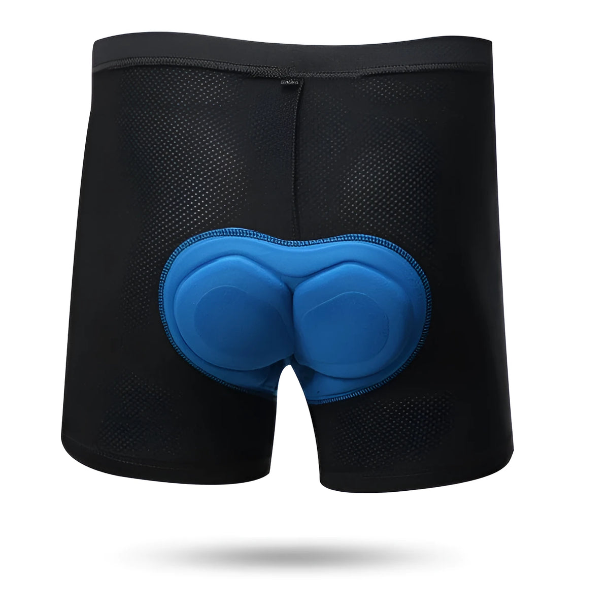 Black polyester cycling pants with sponge cushion padding for road and mountain bikes, sizes S to 3XL